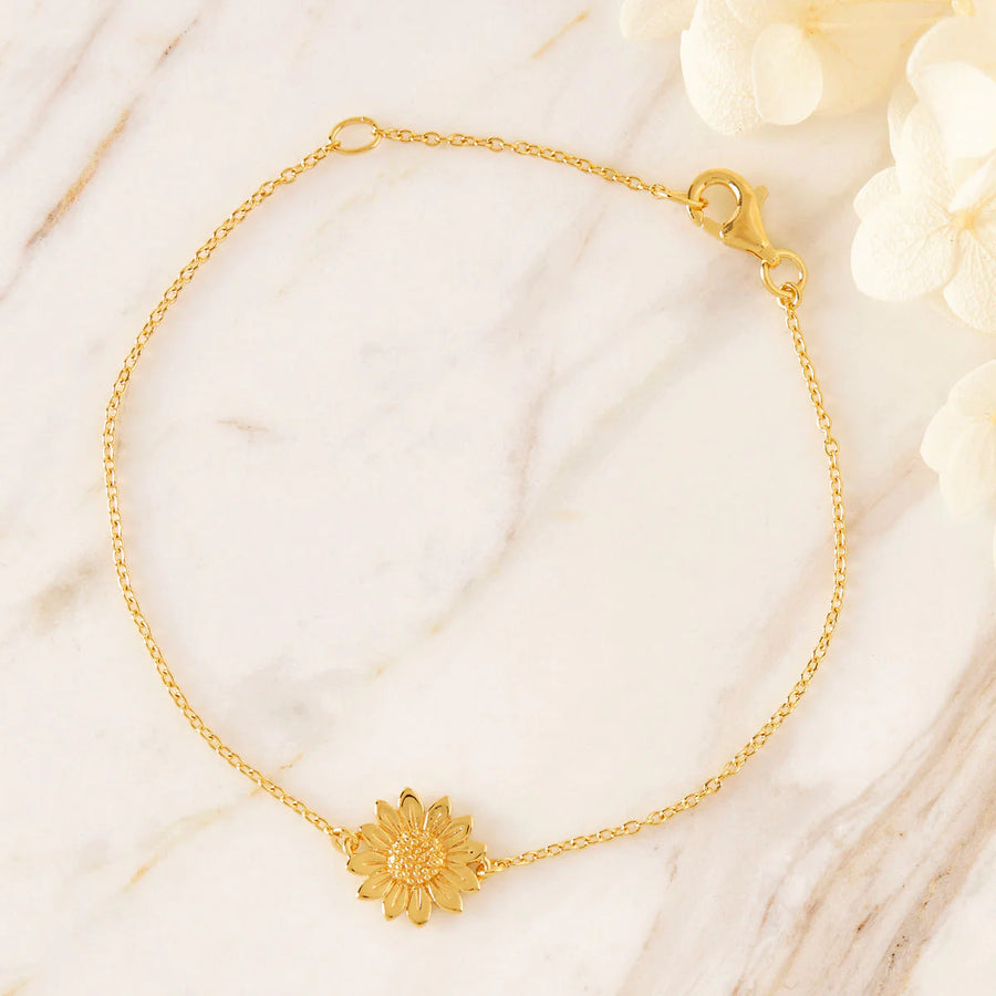 Gold Blossoming Sunflower Bracelet