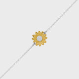 Blossoming Sunflower Two Tone Bracelet