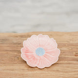 Flower Trinket Dish - Pink with Blue Centre”