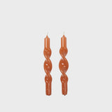 Broste Candle Twist S/2 - Glossy Burned Orange