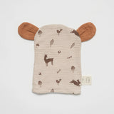 Bear Wash Glove Woodlands with Tangerine ears