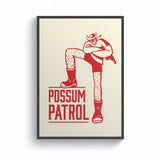 Possum Patrol - A3 Poster Framed