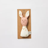 Organic Muslin Bunny Rattle - Daisy + Pink