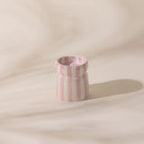 Cabana Lavender Striped Ceramic Candle - Grecian Sand