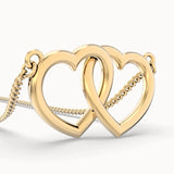 Connected Hearts 18K Gold plated Necklace