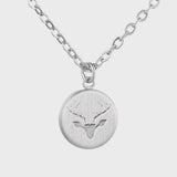 Round Untamed Antler Necklace - Silver