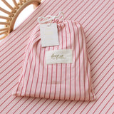 Strawberry Stripe Organic Fitted Cot Sheet