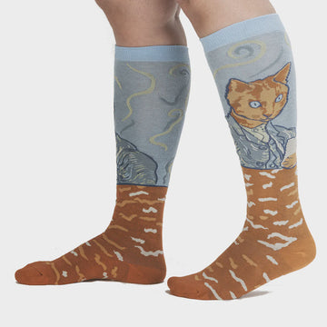 Cat Van Gogh - Women's Knee High Socks - Sock It To Me