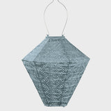 Outdoor LED Lantern Diamond - 28cm / Grey Blue Lace