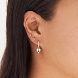 Love Heart Garnet Hoops