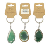 Green Sliced Agate - Keyring