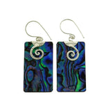 NZ Paua Shell & Stg Silver Spiral Earring