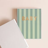 Baby Book Sage Stripe Boxed