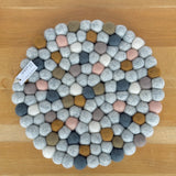 Felt Ball Pot Stand Round