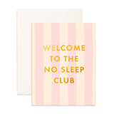No Sleep Club Peony Stripe Greeting Card