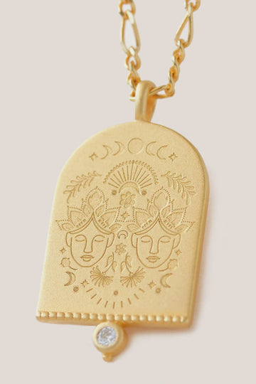 Gemini Zodiac Necklace - Gold