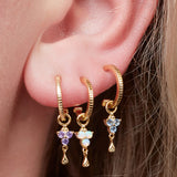 Gold Birthstone Hoops - March/Aquamarine