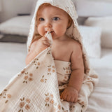 Organic Hooded Towel with Tassel Daisy