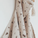 Organic Hooded Towel with Tassel Woodlands