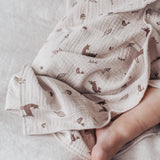 Organic Hooded Towel with Tassel Woodlands