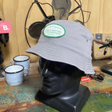 Life Is Better Faded Grey Bucket Hat (Green Patch)