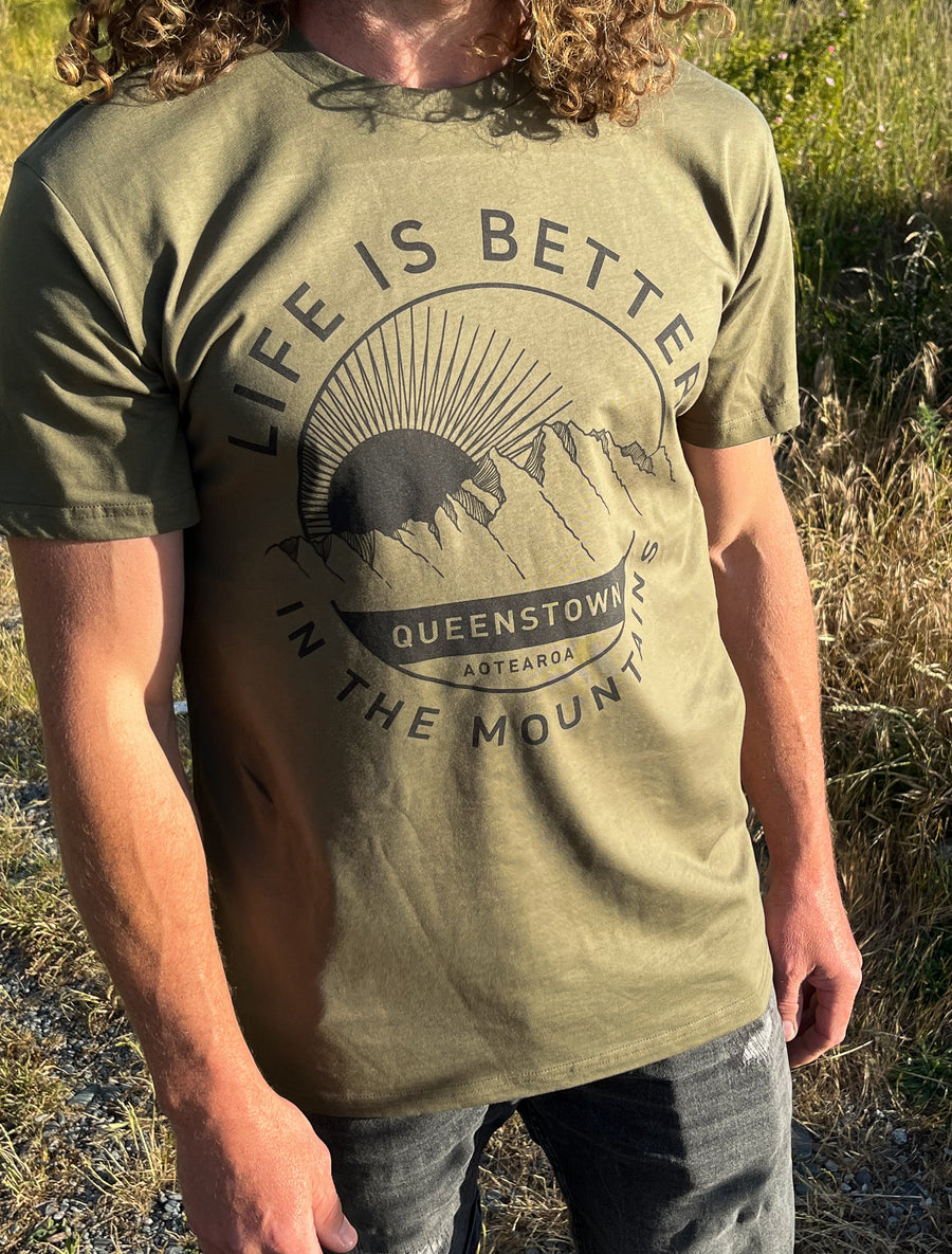 Life is better Tshirt Deisgn design by Brandland printed on AS Colour Staple Army