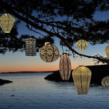 Outdoor LED Lantern Diamond - 28cm / Grey Blue Lace