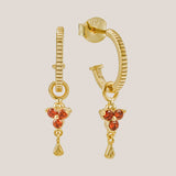 Gold Birthstone Hoops - January/Garnet