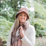 Eliza 100% Wool Scarf – Teracotta and Khaki