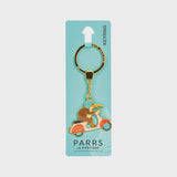 Kiwi On Moped - Keyring