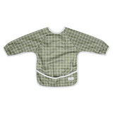 Sleeved Bib - Khaki Gingham