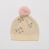 Knitted Beanie Daisy with pompom