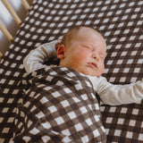 Organic Muslin Swaddle - Choc Gingham