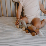 Organic Fitted Cot Sheet - Moss Stripe