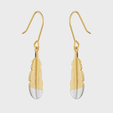 Huia Feather Pendant Earring - Gold