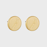 Round NZ Map Stud Earring - Gold