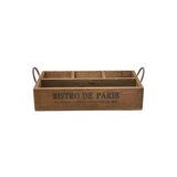 4 Compartment Wooden Tray with Handles