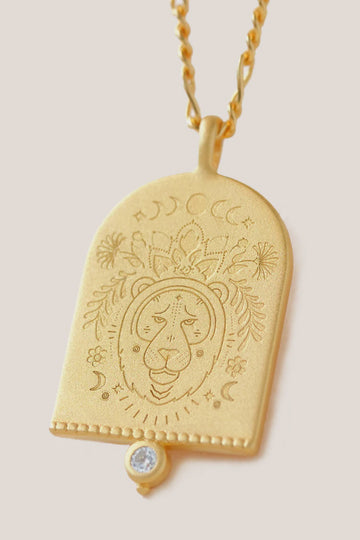 Leo Zodiac Necklace - Gold