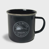 Life is Better - Enamel Mug Black
