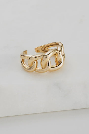 Wide Link Ring - Gold