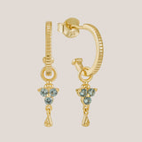 Gold Birthstone Hoops - March/Aquamarine