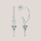 Silver Birthstone Hoops - March/Aquamarine