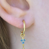 Gold Birthstone Hoops - March/Aquamarine