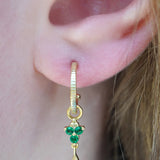 Gold Birthstone Hoops - May/Emerald