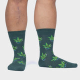 Men's Crew Socks - Green Peace Out