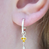 Silver Birthstone Hoops - November/Citrine