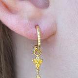 Gold Birthstone Hoops - November/Citrine