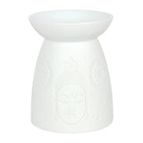 White Ceramic Buddha Face - Oil Burner