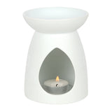 White Ceramic Buddha Face - Oil Burner