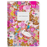 A6 Textured Soft Cover Notebook - Neon Floral Peacock